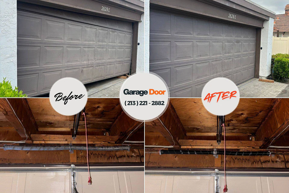 Before and after: garage door repair Avonia, PA
